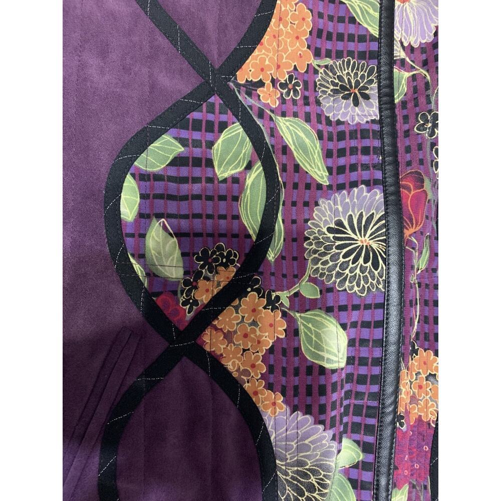 Koos of Course Reversible Jacket Asian Inspired Purple Floral Size Small Artsy - Picture 7 of 12